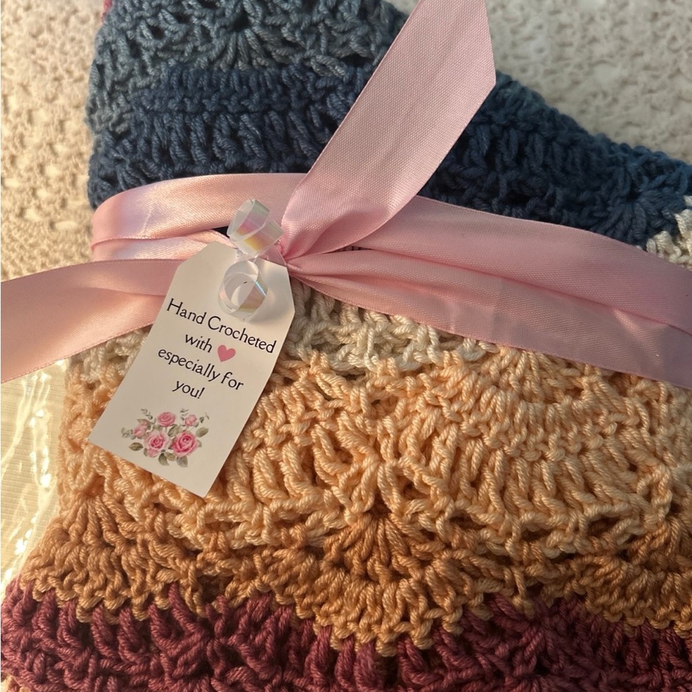 Hand-Crocheted Multicolor Shawl super soft and beautiful